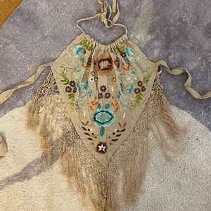 BoHo Embroidered Halter Top